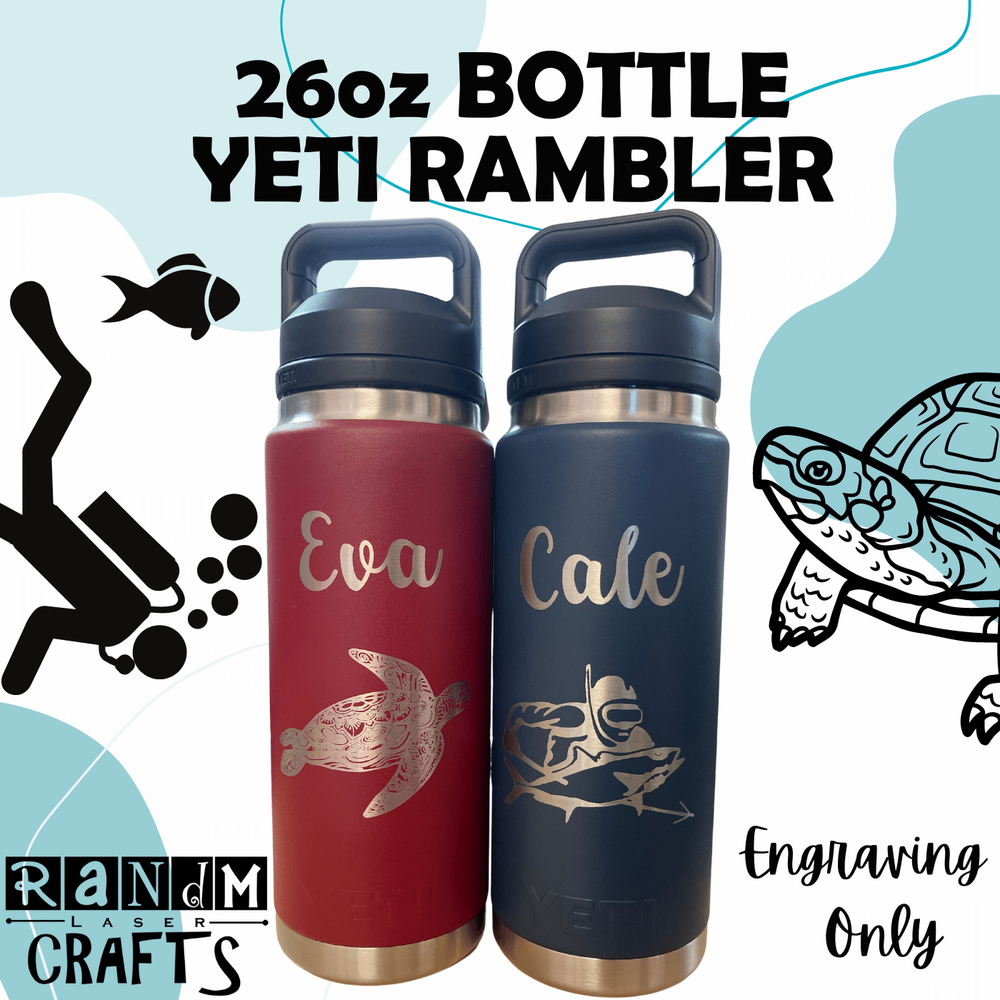 Rambler 26 oz Bottle - Design: Custom - Everything Etched