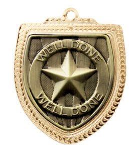 Shield Medal – Well Done! 80mm