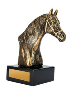 Horse on Base Gold-Black 145mm