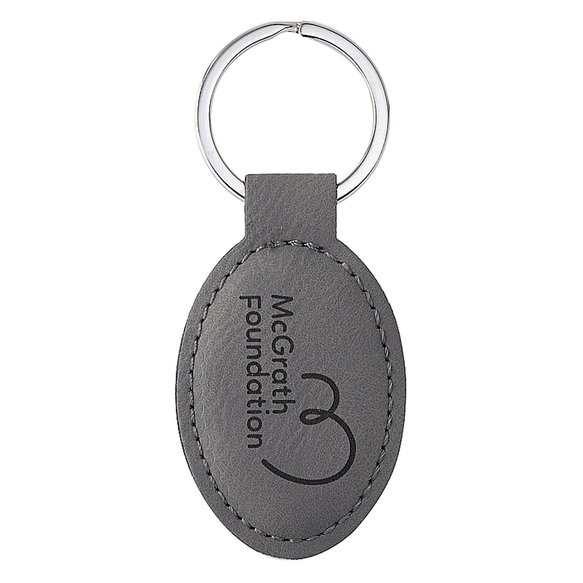 Leatherette Keychain – Grey
