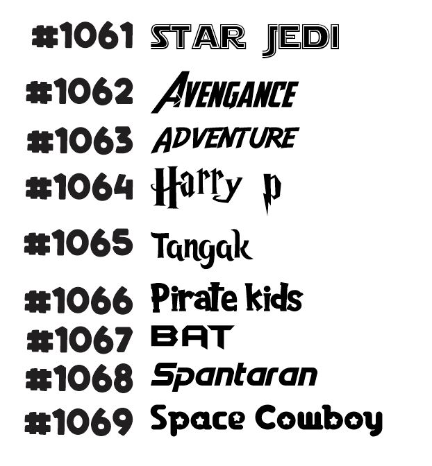 Font Options 1061-1069