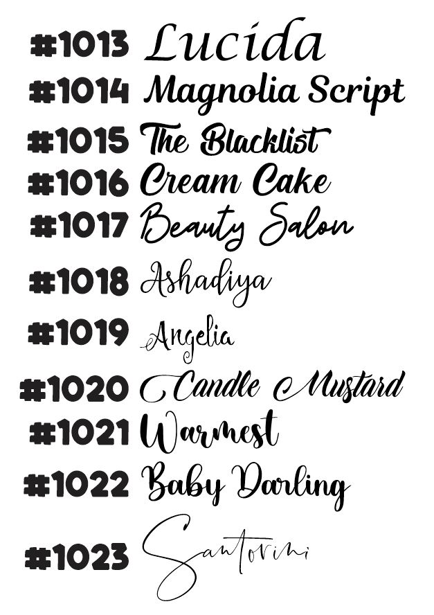 Font Options 1013-1023